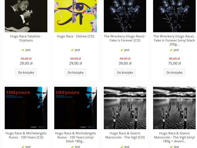 Hugo Race - specjalne ceny na starsze tytuły